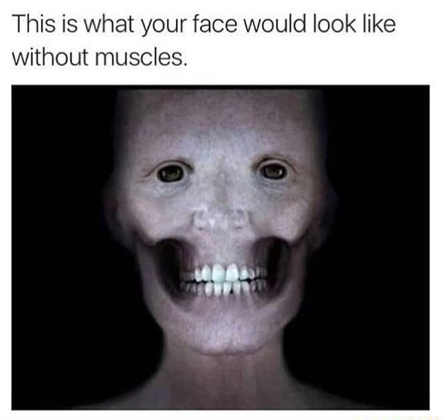 This is what your face would look like without muscles. )