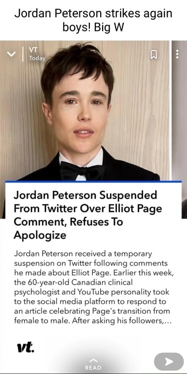 Jordan Peterson Strikes Again Boys! Big W Jordan Peterson Suspended ...