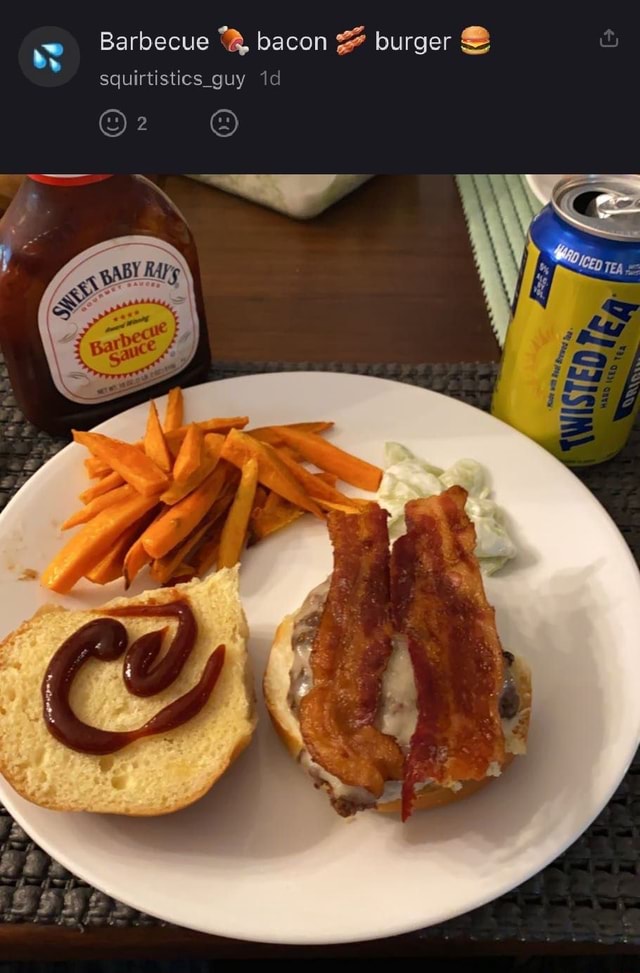 Barbecue bacon burger squirtistics guy )
