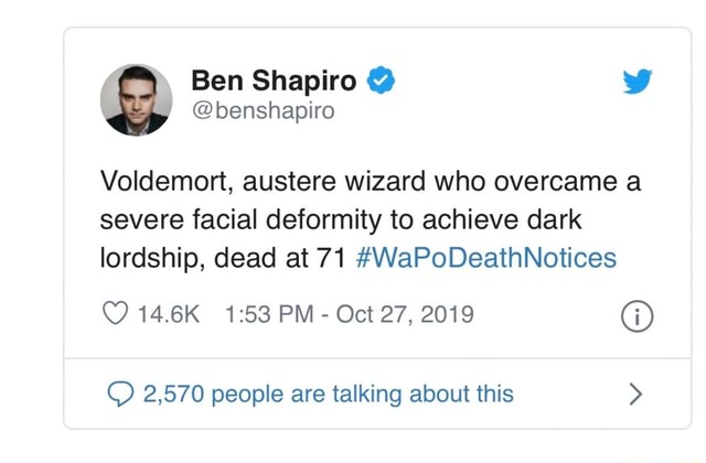 O Voldemort, austere wizard who overcame a severe facial deformity to ...
