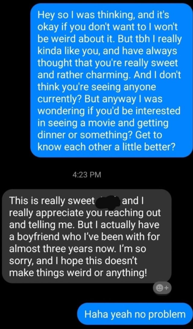 This is really sweet ' ' and I really appreciate you reaching out and ...