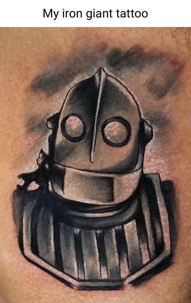 The Iron Giant Done be Javier Davila at inked society 13 located in  pleasantville new Jersey  rtattoo