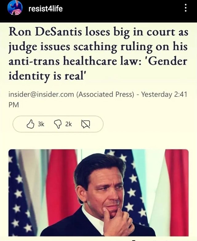 Resist4life Ron DeSantis Loses Big In Court As Judge Issues Scathing ...