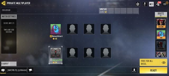 PRIVATE MULTIPLAYER 235439188 MATCH SETTINGS SCORE MIT: 20, TIME 600 ...