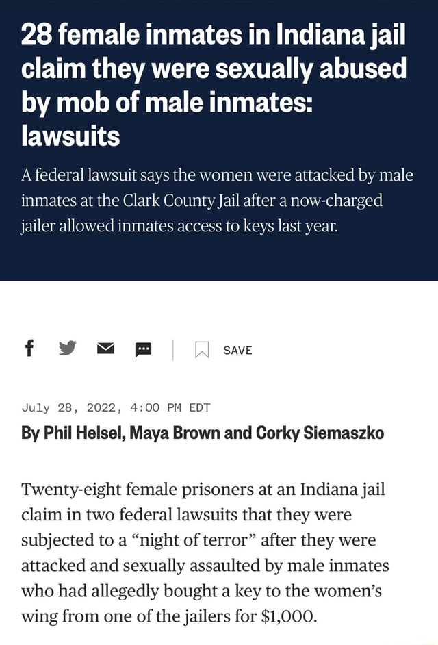 28 Female Inmates In Indiana Jail Claim They Were Sexually Abused By ...