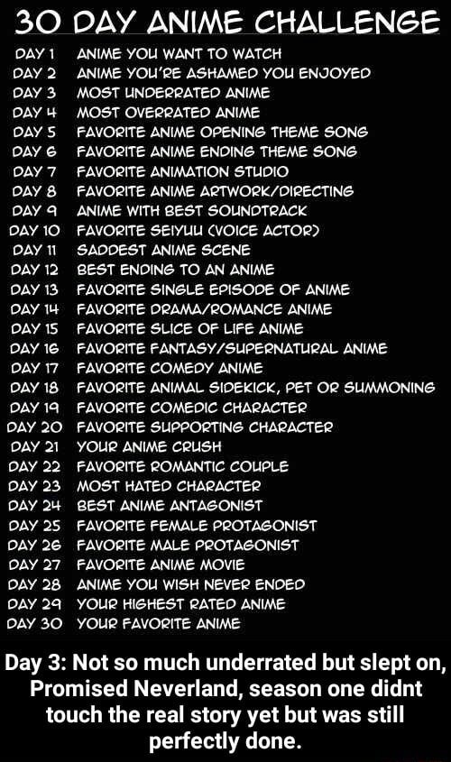 30 DAY ANIME CHALLENGE DAY! DAY 2 DAY 3 DAY q DAY 5 DAY 6 DAY 7 DAY 5 ...