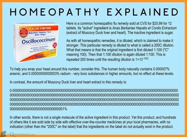 HOMEOPATHY EXPLAINED Here Is A Common Homeopathic Flu Remedy Sold At 