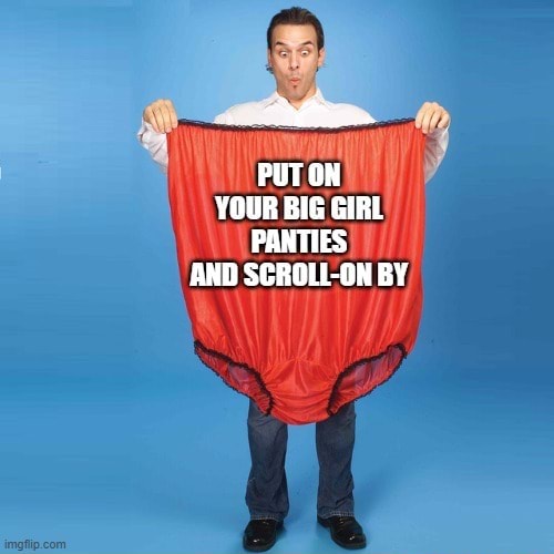 Big girl panties PUT ON YOUR BIG GIRL PANTIES AND SCROLLON BY