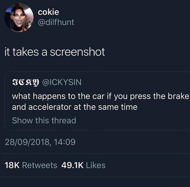 It takes a screenshot ?) ICKYSIN what happens to the car if you