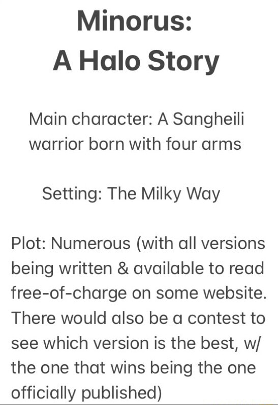 Minorus A Halo Story Main character A Sangheili warrior born with