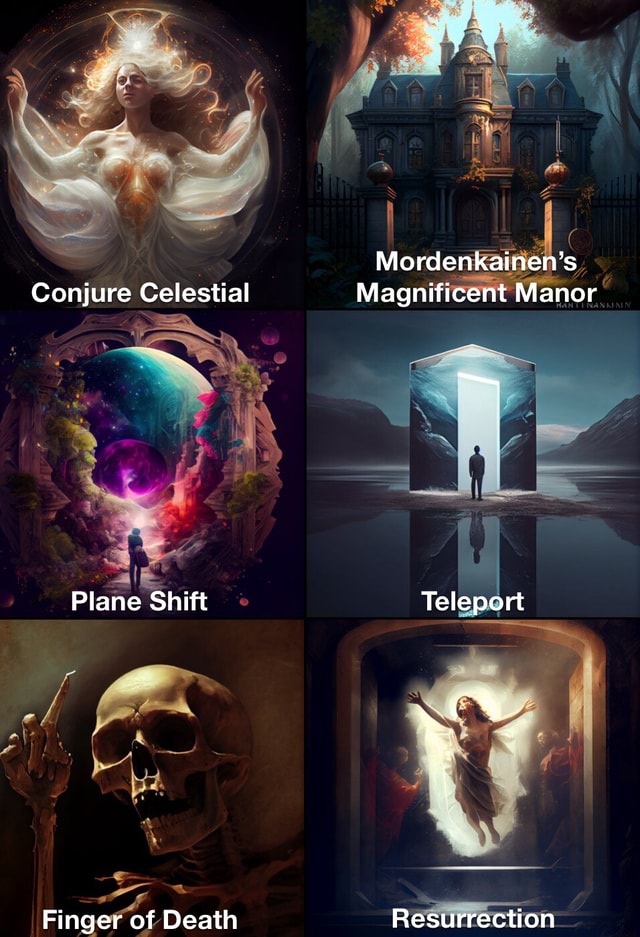 Mordenkainen's Conjure Celestial Magnificent Manor Plane Shift Teleport