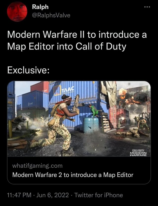 Cod Map Editor Ralph @RalphsValve Modern Warfare II to introduce a Map Editor into ...
