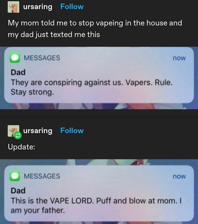 Send me your best vape trick ursaring Follow My mom told me to stop