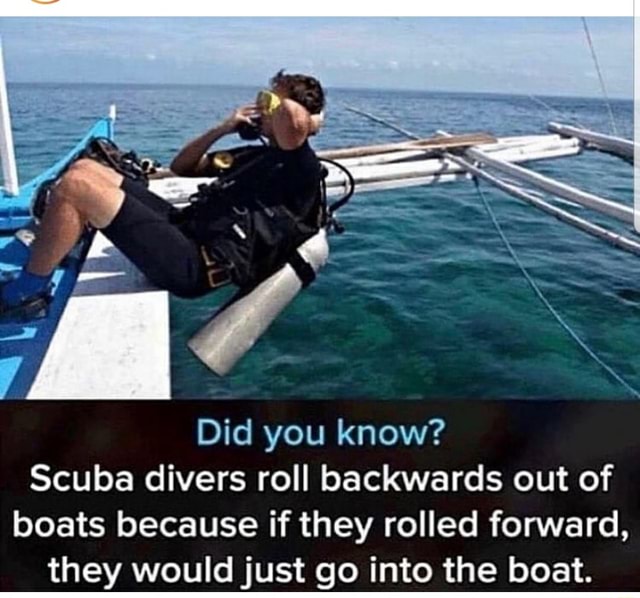 Did you know? Scuba divers roll backwards out of boats because if they ...