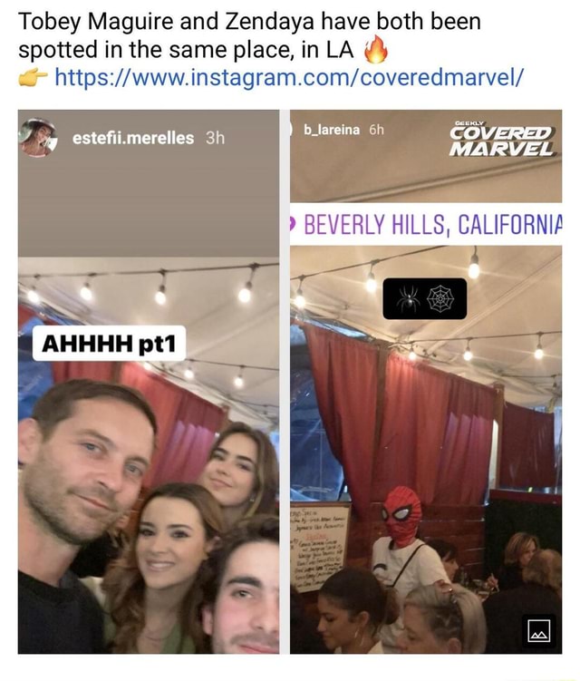 Tobey Maguire and Zendaya have both been spotted in the same place, in ...