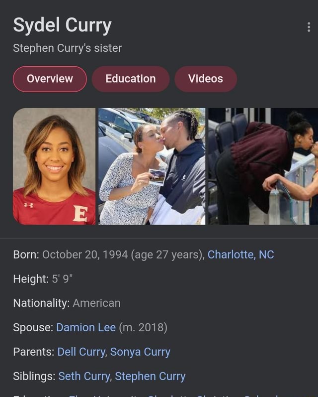 Sydel Curry Stephen Curry's Sister Overview Education Videos Born ...