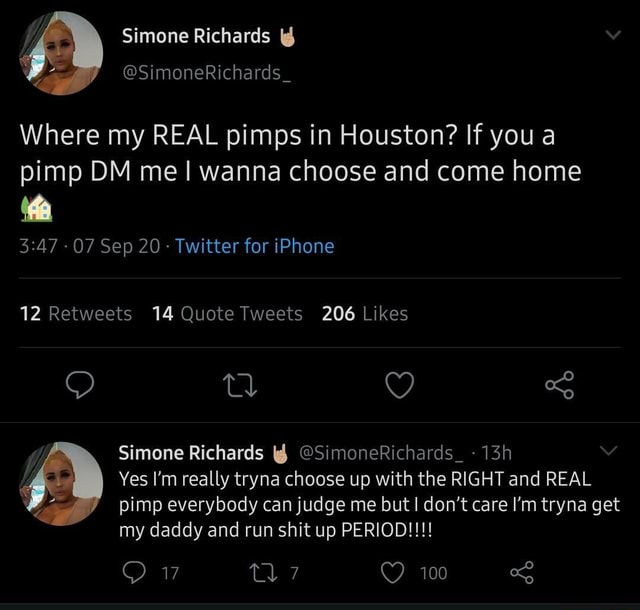 Simone Richards Where My Real Pimps In Houston If You A Pimp Dm Me