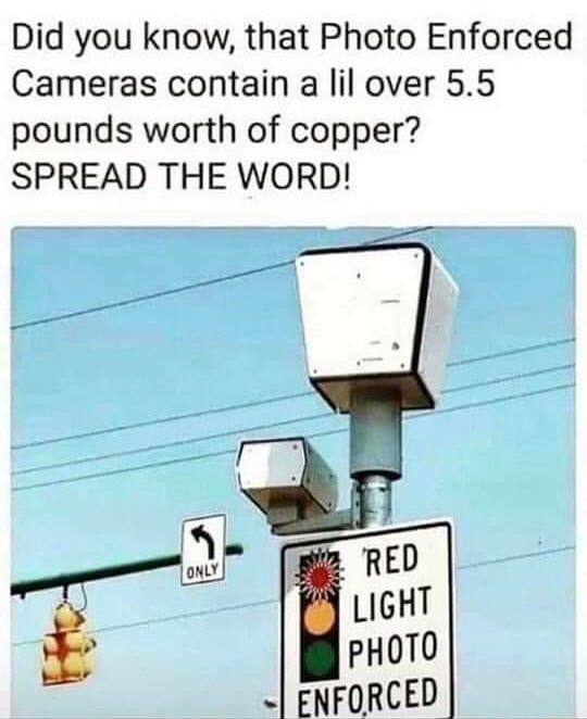 How Much Copper In Photo Enforcement Cameras