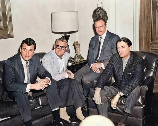 Rock Hudson, Cary Grant, Marlon Brando And Gregory Peck Pictured 