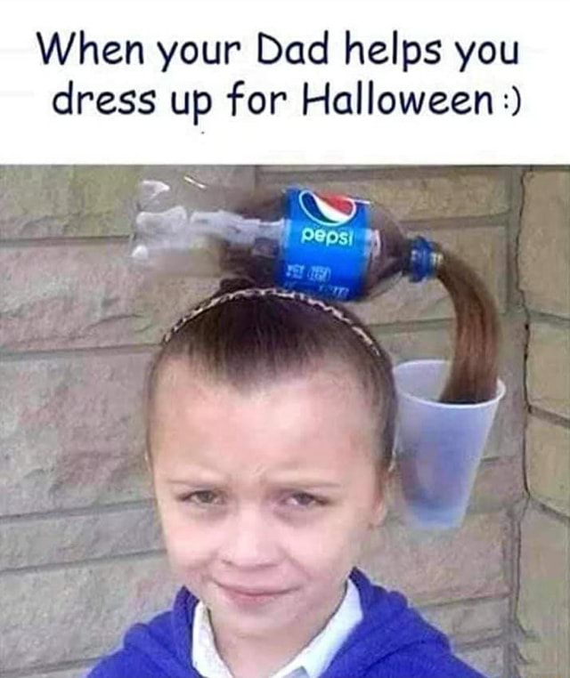 When your Dad helps you dress up for Halloween) iFunny