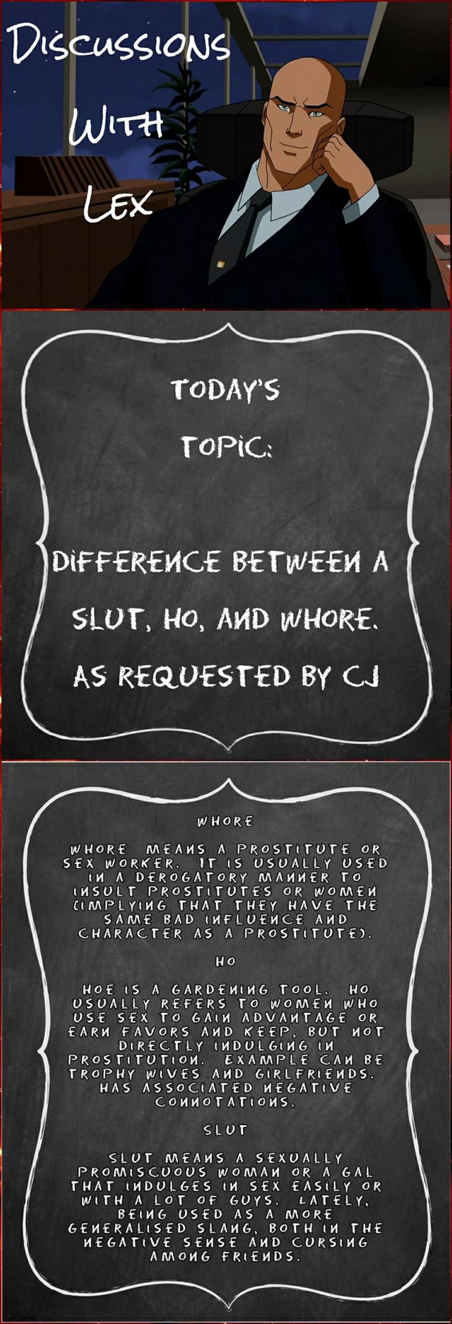 Difference a and whore the a between slut word choice