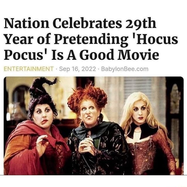 Nation Celebrates 29th Year of Pretending 'Hocus Pocus' Is A Good Movie ...