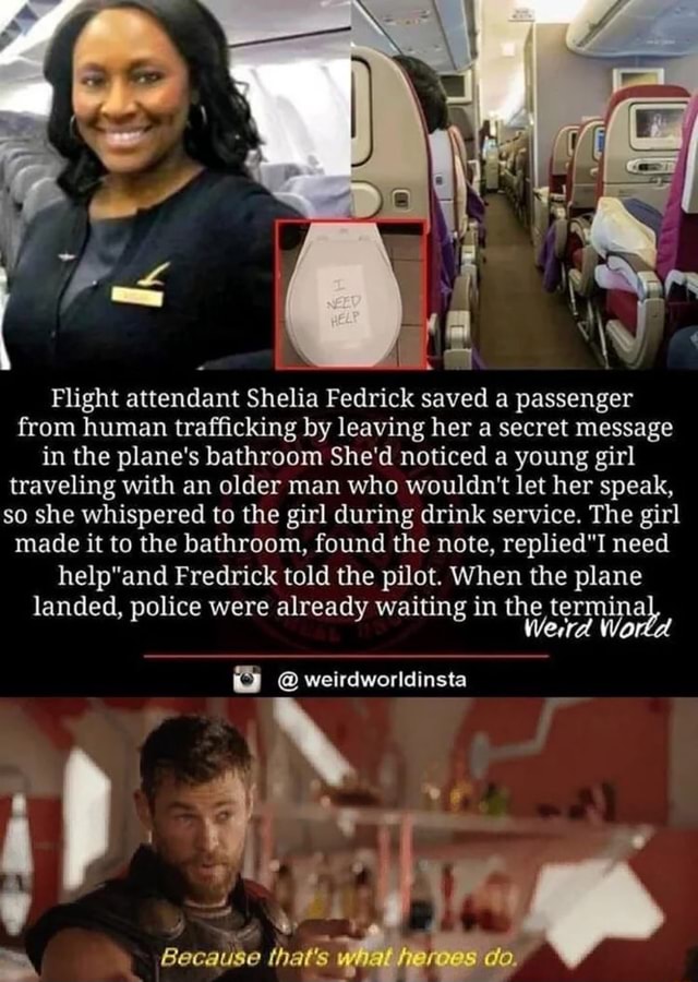 I Flight Attendant Shelia Fedrick Saved A Passenger From Human Trafficking By Leaving Her A 9634