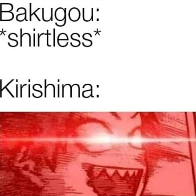 Bakugou *shirtless* Kirishima iFunny