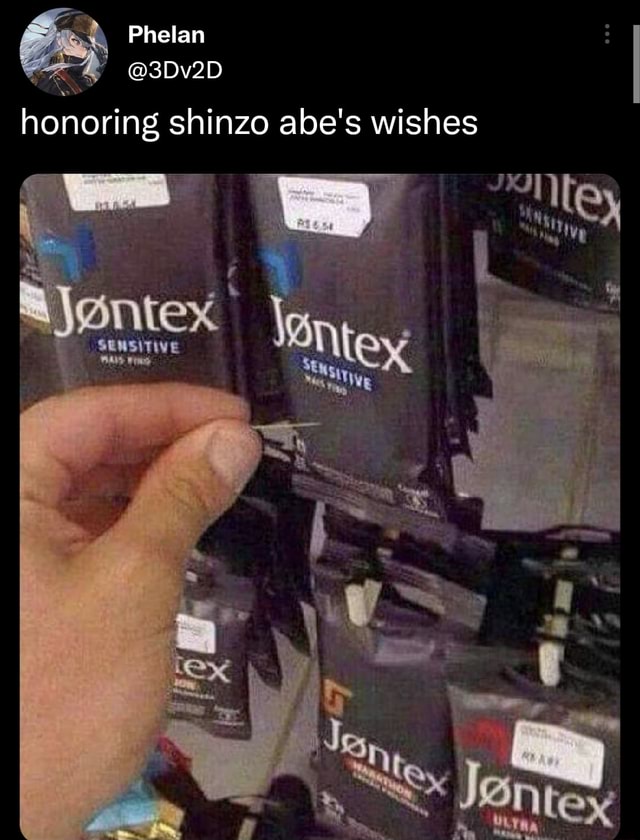 @3Dv2D honoring shinzo abe's wishes he Jontex - iFunny