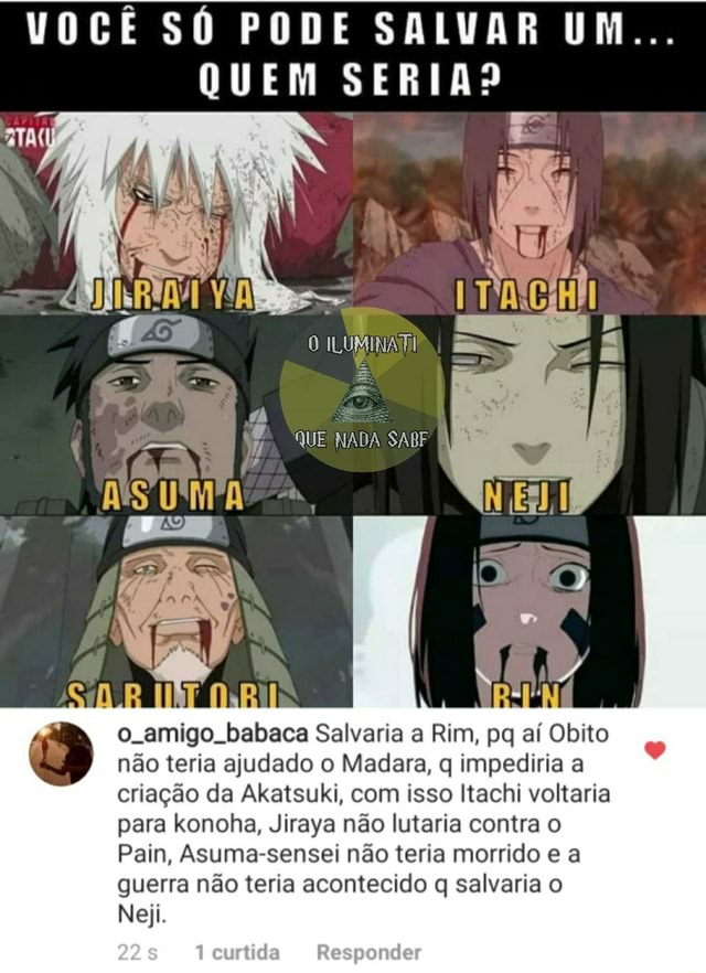 Konoha Memes  Eu seria membro da Akatsuki e vocês