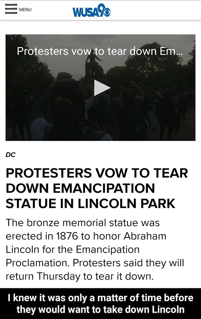 Protesters vow to tear down Em... DC PROTESTERS VOW TO TEAR DOWN