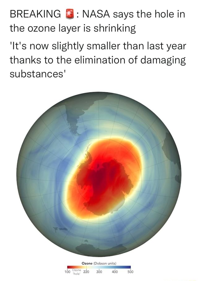 BREAKING NASA says the hole in the ozone layer is shrinking 'It's now
