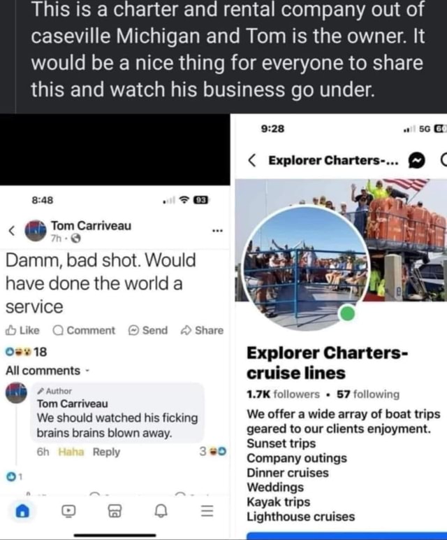 This is a charter and rental company out of caseville Michigan and Tom