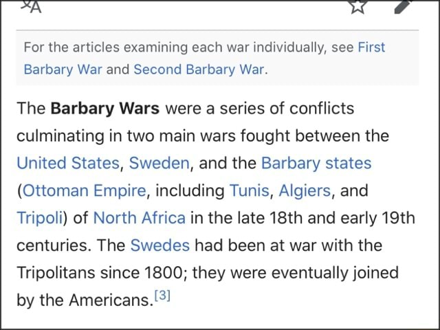 For The Articles Examining Each War Individually, See First Barbary War ...