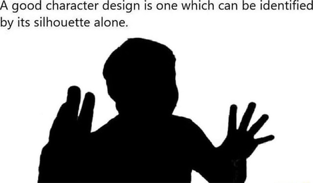 A good character design is one which can be identified by its ...