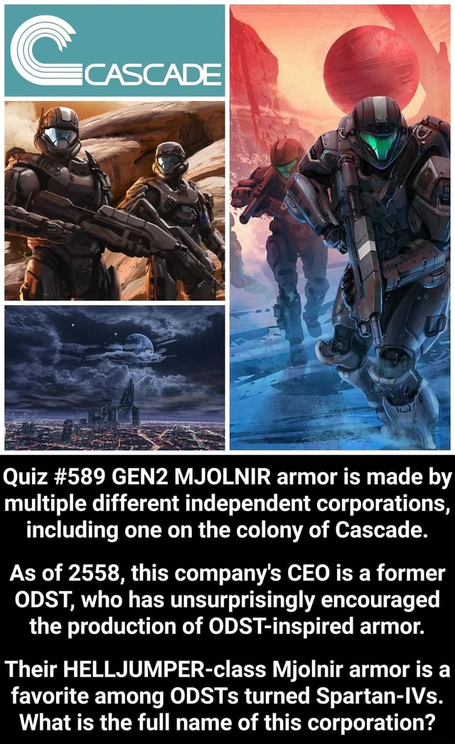 He h Quiz 4589 GEN2 MJOLNIR armor is made b multiple different