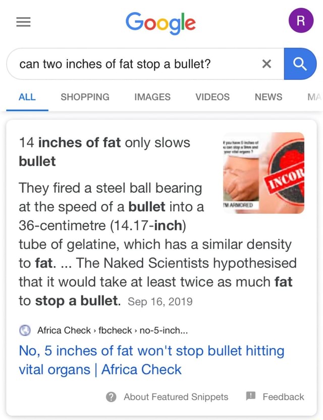 Can Two Inches Of Fat Stop A Bullet X 14 Inches Of Fat Only Slows Mo Bullet They Fired A Steel Can Two Inches Of Fat Stop A Bullet X 14 Inches Of Fat Only Slows Mo Bullet They Fired A Steel