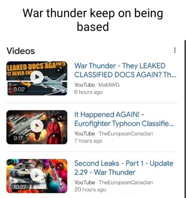 War thunder keep on being based Videos War Thunder - They LEAKED