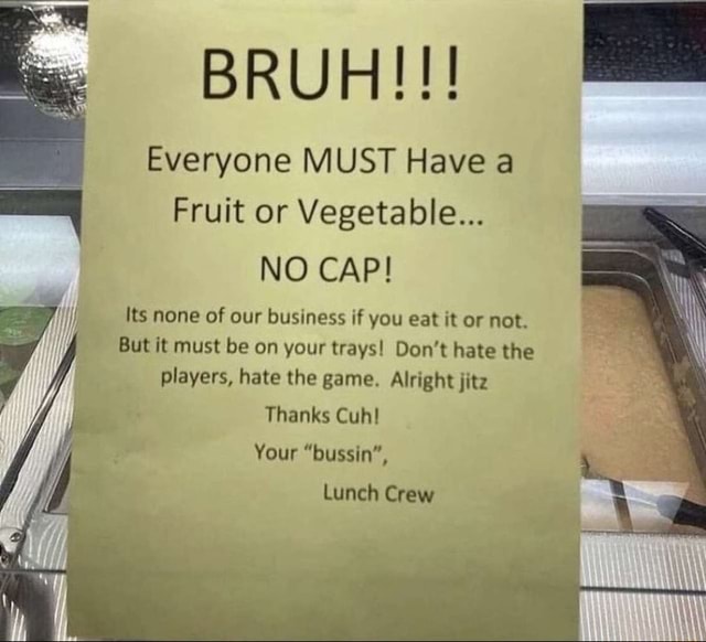 Bruh Everyone Must Have A Fruit Or Vegetable Ff No Cap Its None Of Our Business If You 2785