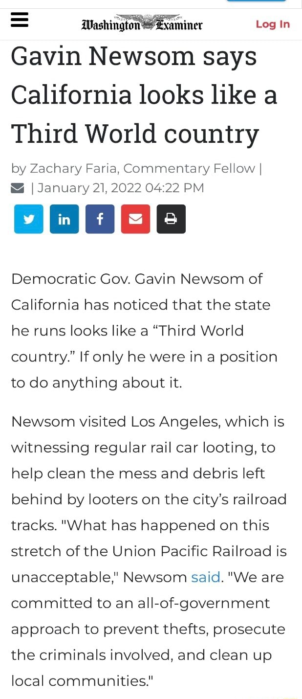 = Washingion -Examine Leg Gavin Newsom Says California Looks Like A ...