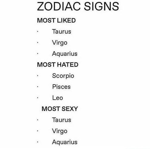 Most hated zodiac sign