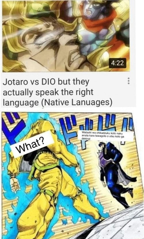 Jotaro Vs DIO But They Actually Speak The Right Language Native 