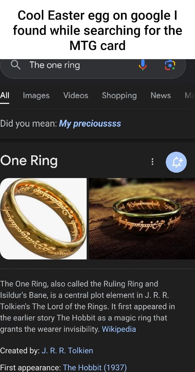 Ruling Rings Cool Easter egg on google I found while searching for the MTG card Q ...