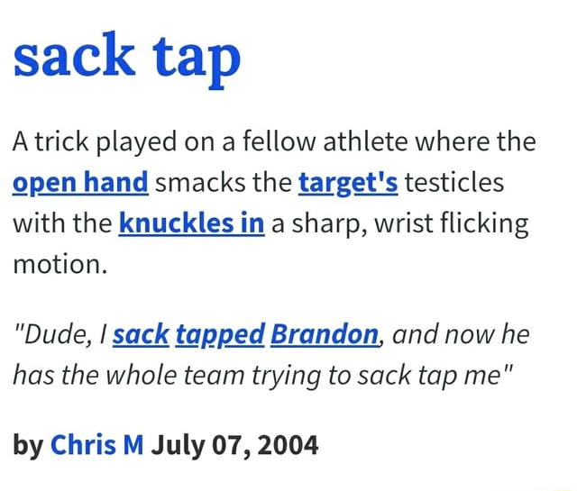 Sack Tap Meaning