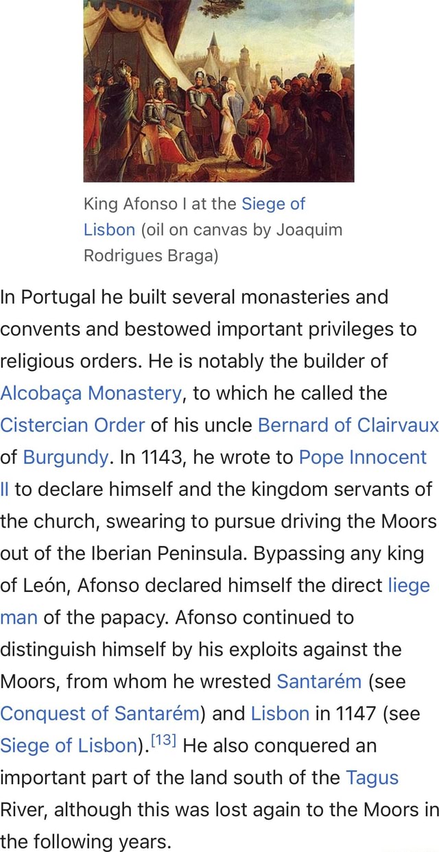 King Afonso I at the Siege of Lisbon (oil on canvas by Joaquim
