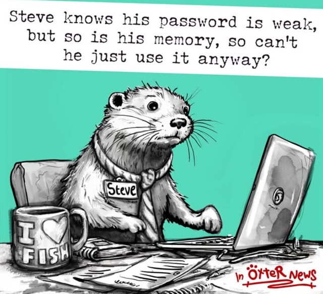 Steve knows his password is weak, but so is his memory, so can't he ...