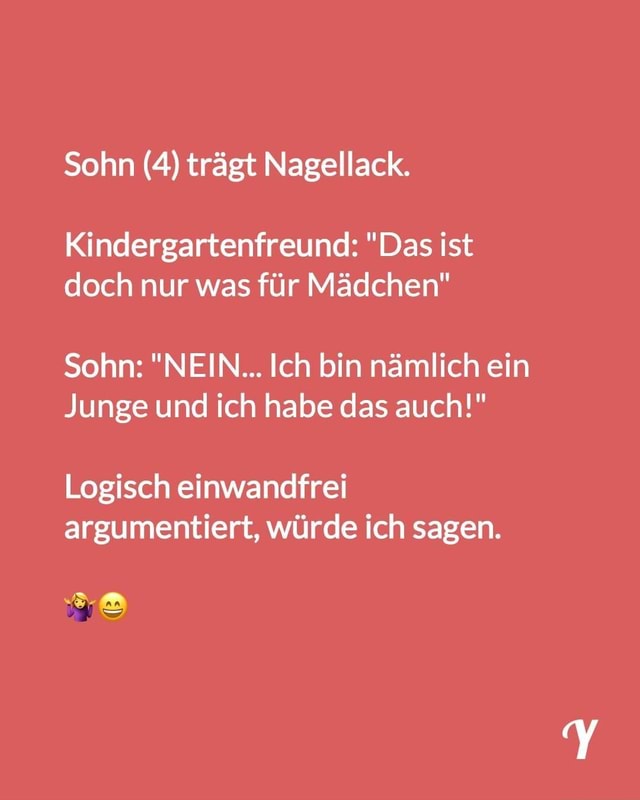 Sohn (4) trägt Nagellack. Kindergartenfreund "Das ist doch nur was für Mädchen" Sohn "NEIN