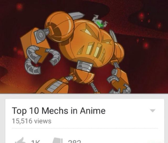 Top 10 Mechs in Anime 15,516,» Views: - )