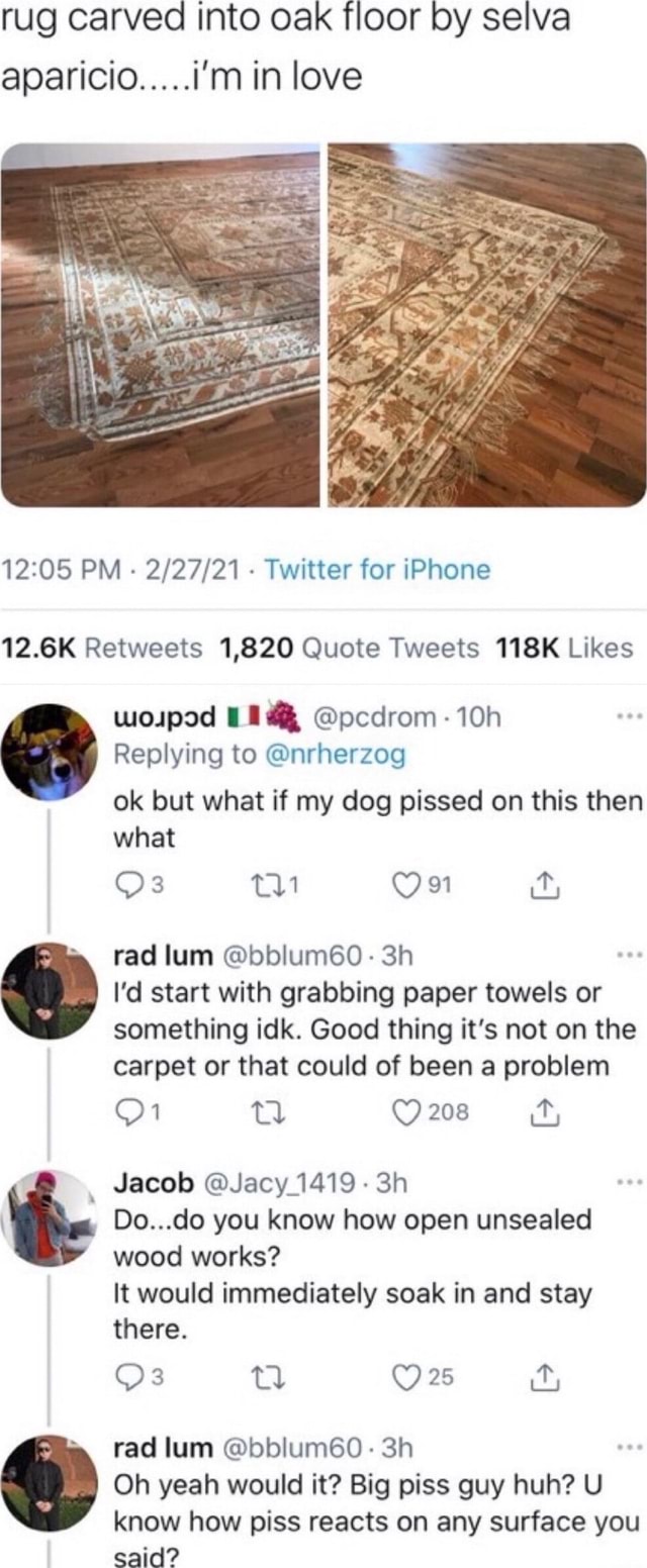 Rug carved into oak floor by selva aparicio.....i'm in love PM ...