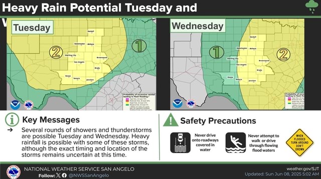 Key Messages Several rounds of showers and thunderstorms are possible ...